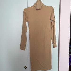 AmericanApparel beige cotton turtleneck dress M